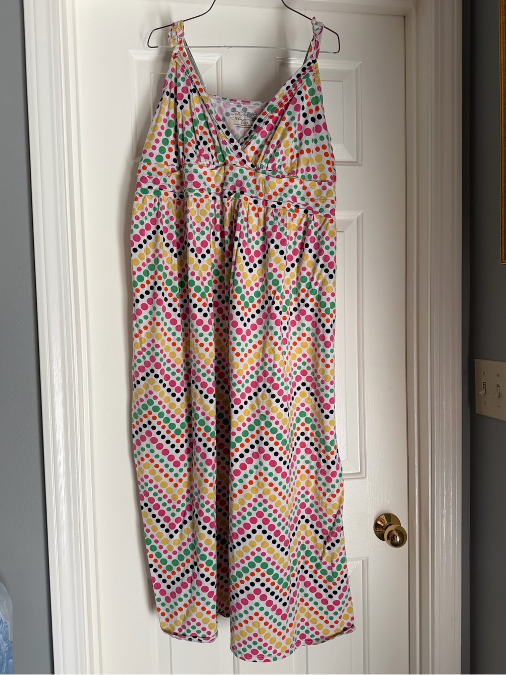 Cacique White Sleepwear intimates with Multicolor Polka Dot Chevron Print